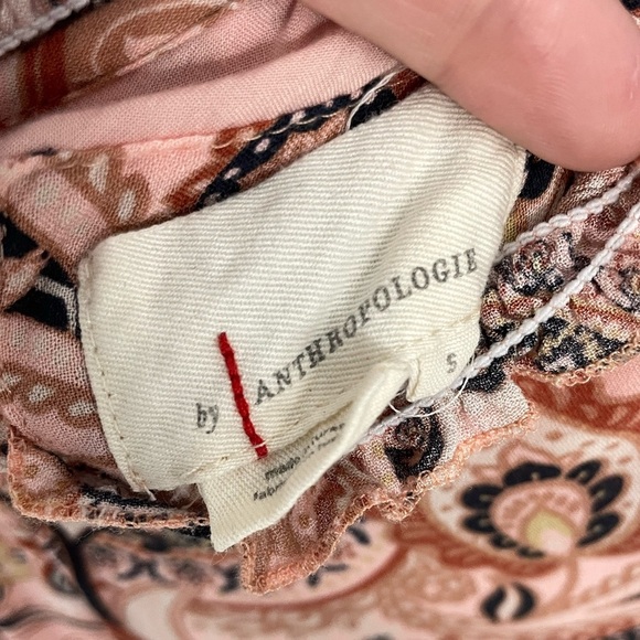 Anthropologie Blush Paisley Long Sleeve Dress - Picture 4 of 10